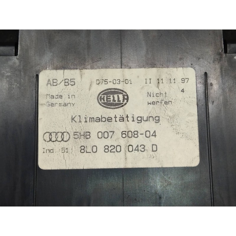 Recambio de mando calefaccion / aire acondicionado para audi a4 avant (b5) 1.8 t referencia OEM IAM 8L0820043D 5HB00760804 
