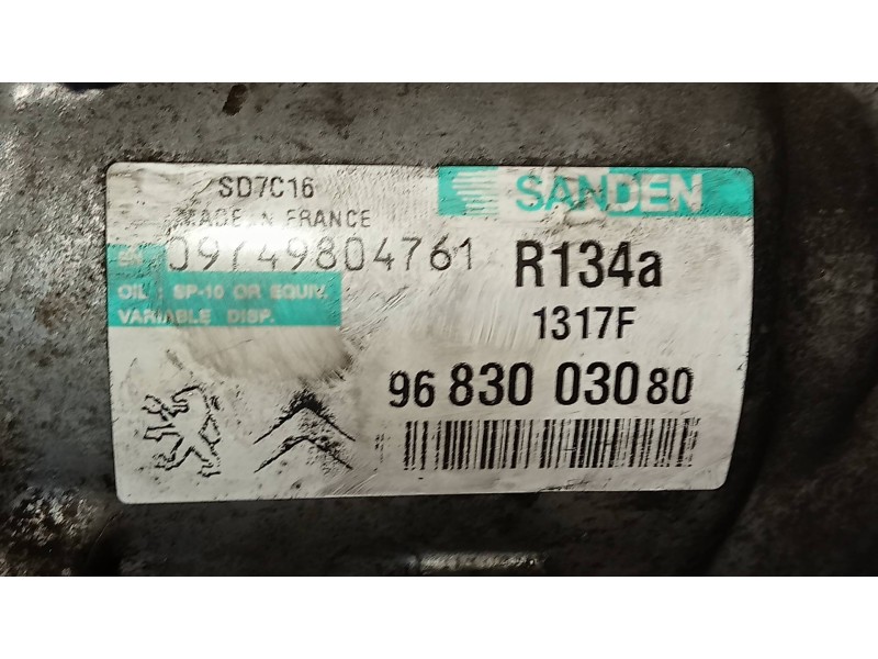 Recambio de compresor aire acondicionado para citroen c5 berlina attraction referencia OEM IAM SD7C161317F 9683003080 