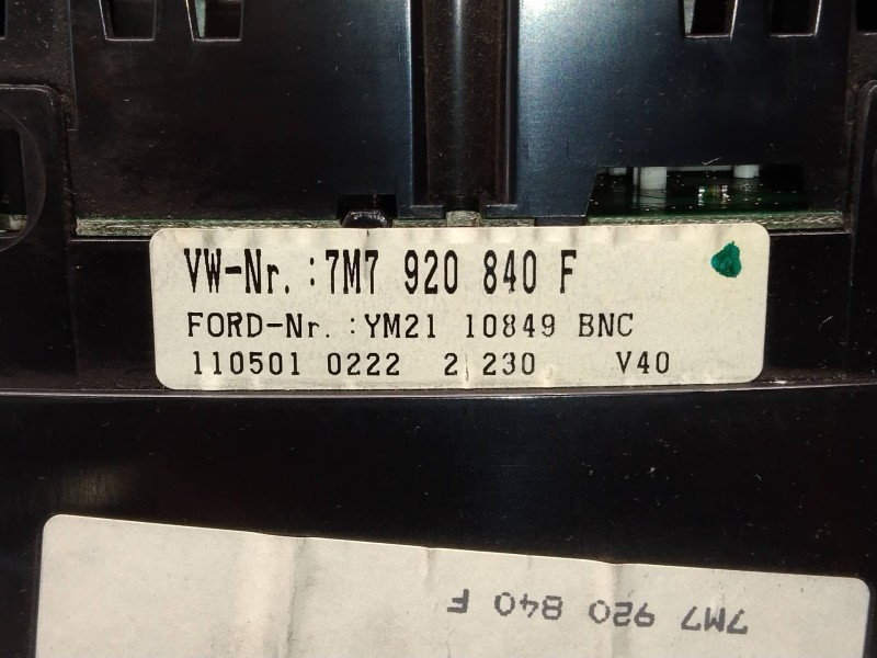 Recambio de cuadro instrumentos para seat alhambra (7v9) signo referencia OEM IAM 110080035010 7M7920840F 