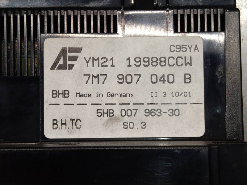 Recambio de mando calefaccion / aire acondicionado para seat alhambra (7v9) signo referencia OEM IAM YM2119988CCW 7M7907040B 