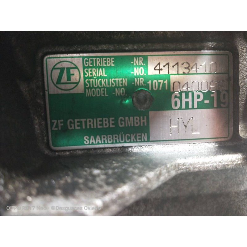 Recambio de caja cambios para audi s4 berlina (8e) 4.2 referencia OEM IAM HYL 040066 6HP19 1071040066 4113410