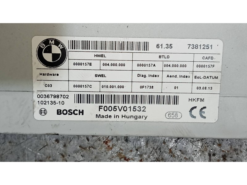 Recambio de modulo electronico para bmw serie 3 gran turismo (f34) 320d referencia OEM IAM F005V01532 61357381251 