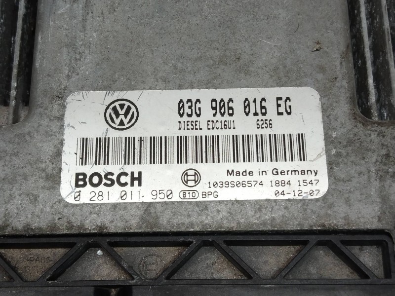 Recambio de centralita motor uce para audi a3 (8p) 2.0 tdi referencia OEM IAM 0281011950 03G906016EG EDC16U1