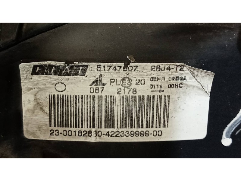 Recambio de faro izquierdo para fiat multipla nuevo (186) 1.9 jtd dynamic referencia OEM IAM 51747607  
