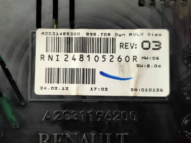 Recambio de cuadro instrumentos para renault megane iii berlina 5 p style referencia OEM IAM A2C31485300 A2C31196200 248105260R 