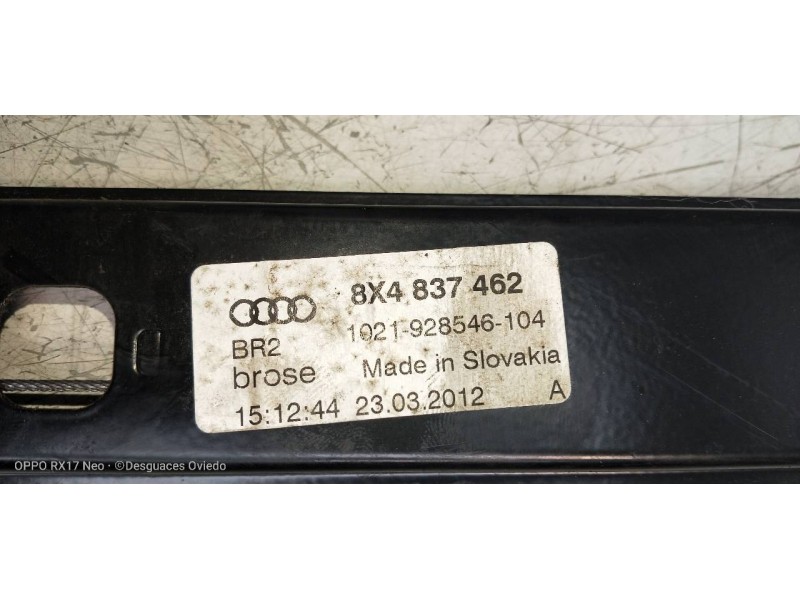 Recambio de elevalunas delantero derecho para audi a1 sportback (8xa) ambition referencia OEM IAM 8X4837462 8K0959802C 