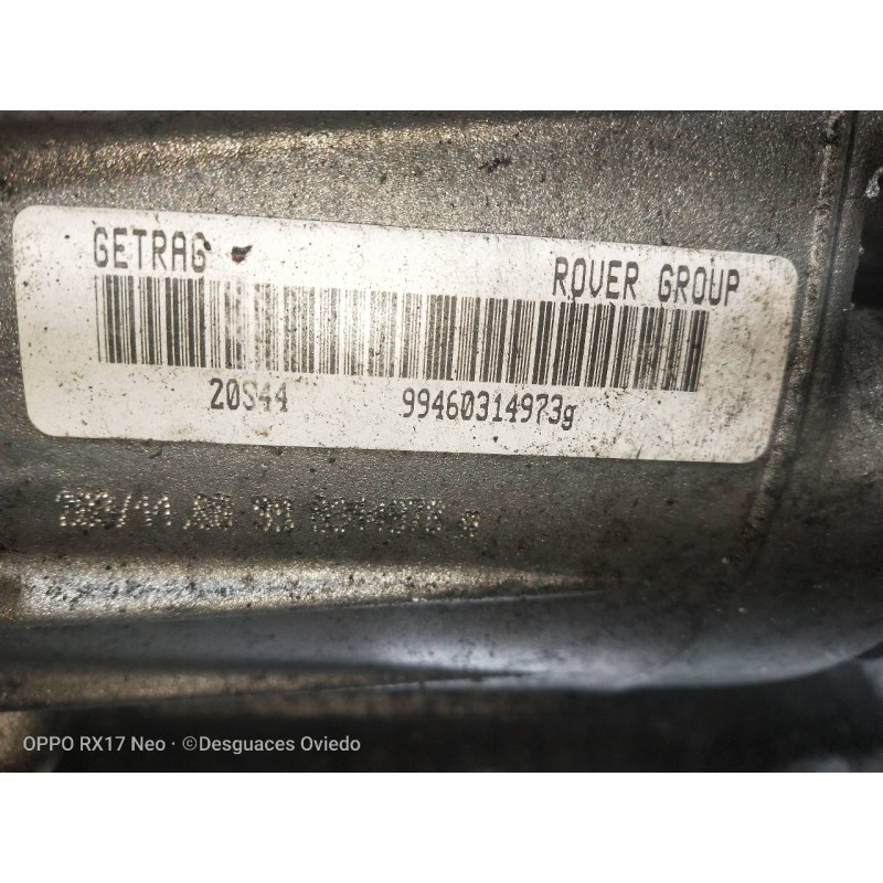 Recambio de caja cambios para mg rover serie 75 (rj) 2.0 v6 24v cat referencia OEM IAM 20S44 99460314973G 