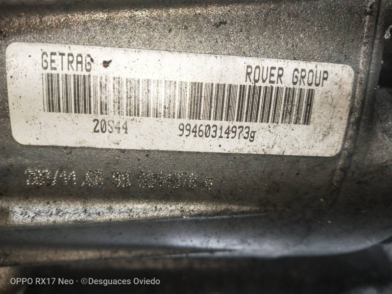 Recambio de caja cambios para mg rover serie 75 (rj) 2.0 v6 24v cat referencia OEM IAM 20S44 99460314973G 