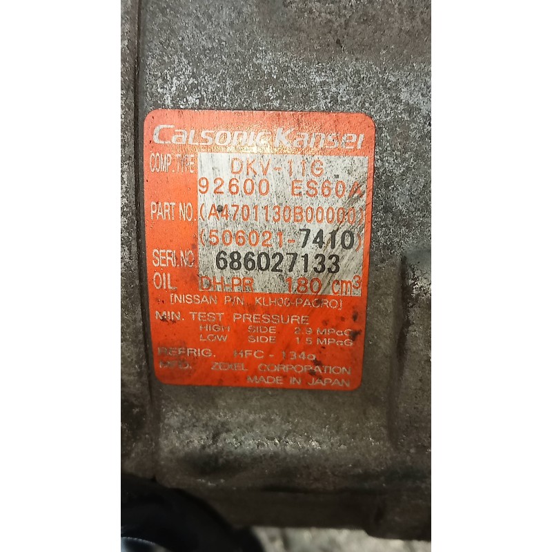Recambio de compresor aire acondicionado para nissan x-trail (t30) comfort referencia OEM IAM 92600ES60A 5060217410 DKV11G