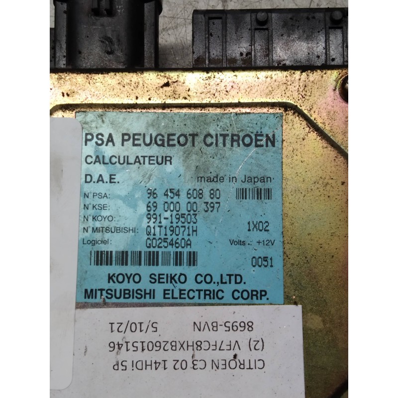 Recambio de centralita direccion para citroen c3 1.4 hdi sx plus referencia OEM IAM 9645460880 6900000397 99119503 Q1T19071H G02