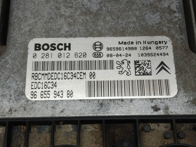 Recambio de centralita motor uce para citroen berlingo first combi 1,6 hdi 75 sx referencia OEM IAM 0281012620 9665594380 EDC16C
