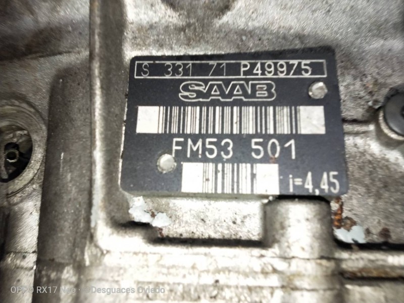 Recambio de caja cambios para saab 900 berlina referencia OEM IAM FM53501 S33171 P49975