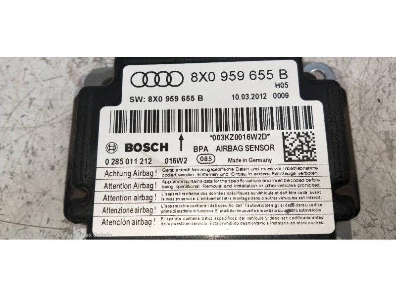 Recambio de centralita airbag para audi a1 sportback (8xa) ambition referencia OEM IAM 0285011212 8X0959655B 