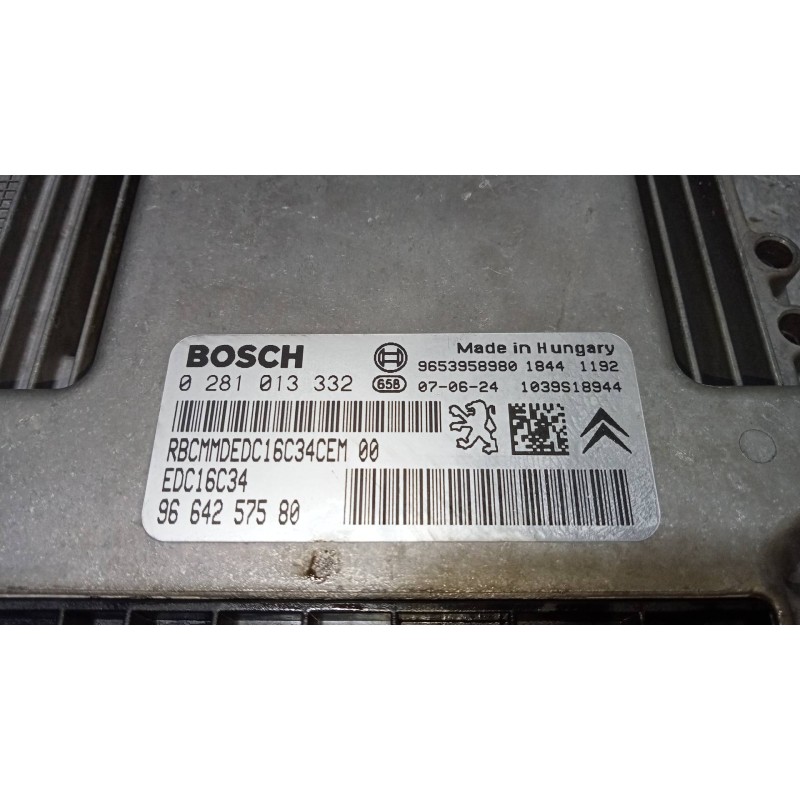 Recambio de centralita motor uce para citroen c5 berlina lx (e) referencia OEM IAM 0281013332 9664257580 EDC16C34 9653958980