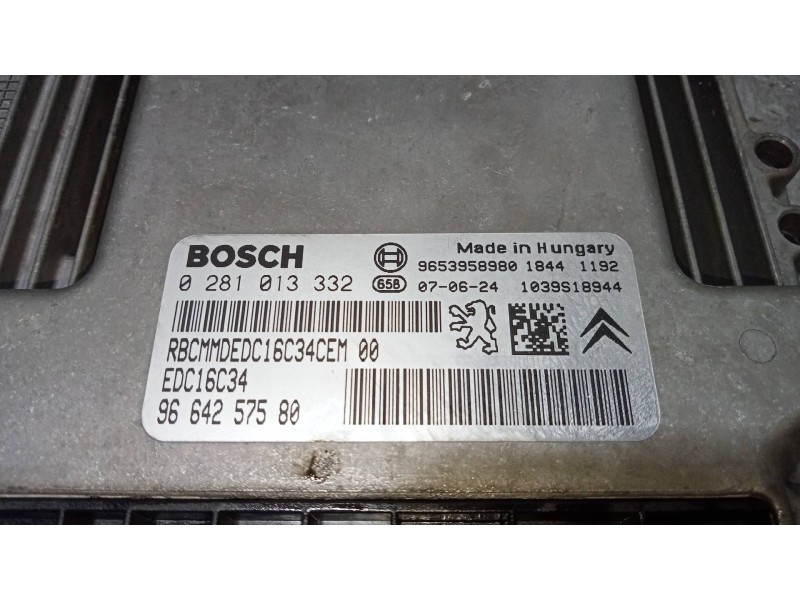 Recambio de centralita motor uce para citroen c5 berlina lx (e) referencia OEM IAM 0281013332 9664257580 EDC16C34 9653958980