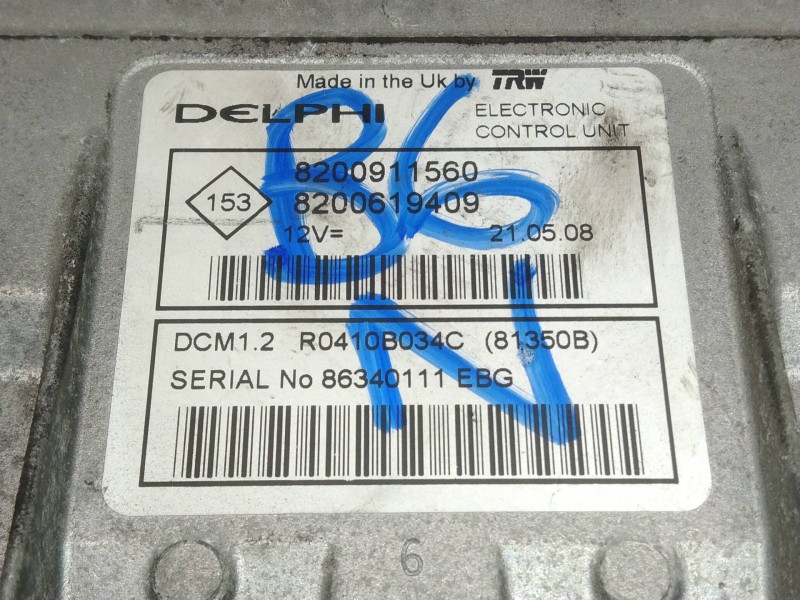 Recambio de centralita motor uce para nissan note (e11e) tekna referencia OEM IAM R0410B034C 8200911560 8200619409 81350B