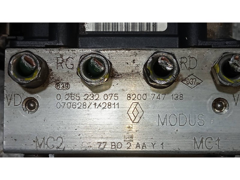 Recambio de abs para renault modus confort expression referencia OEM IAM 0265232075 8200747138 0265800558