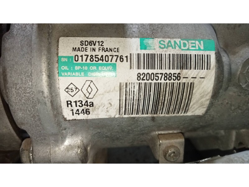 Recambio de compresor aire acondicionado para renault modus confort expression referencia OEM IAM SD6V121446 8200578856 