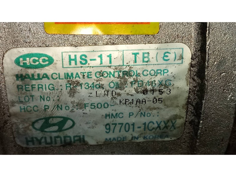 Recambio de compresor aire acondicionado para hyundai getz (tb) 1.1 básico referencia OEM IAM F500KP1AA05  