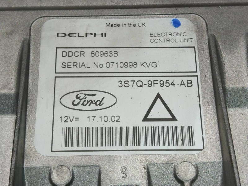 Recambio de centralita motor uce para ford mondeo turnier (ge) 2.0 tdci td cat referencia OEM IAM 3S7Q9F954AB 80963B 