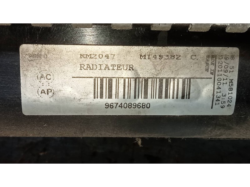 Recambio de radiador agua para citroen c4 lim. business referencia OEM IAM 9674089680  