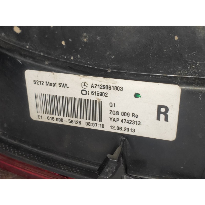 Recambio de piloto trasero derecho para mercedes clase e (w212) familiar 3.0 cdi cat referencia OEM IAM A2129061803  