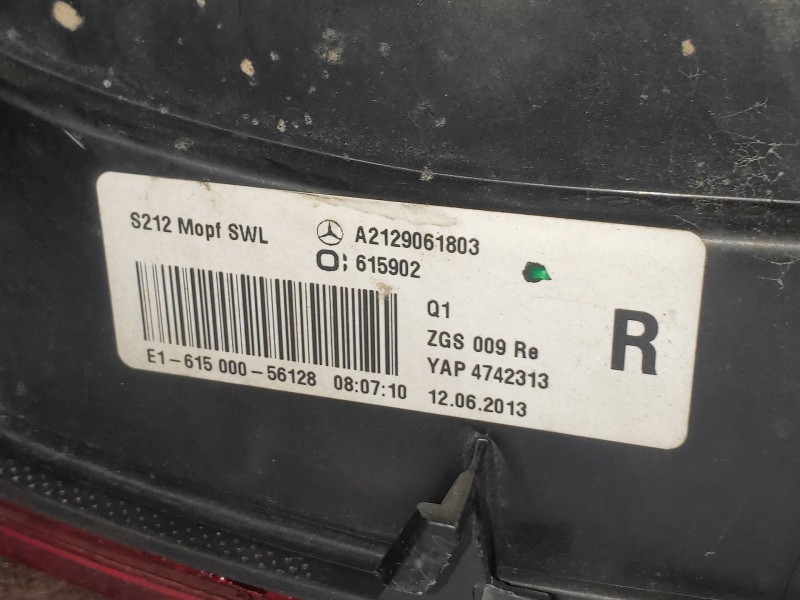 Recambio de piloto trasero derecho para mercedes clase e (w212) familiar 3.0 cdi cat referencia OEM IAM A2129061803  