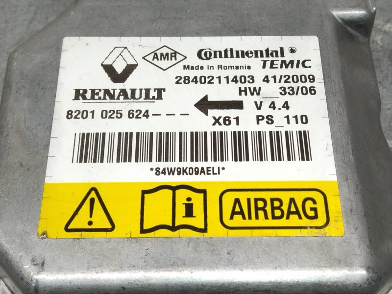 Recambio de centralita airbag para renault kangoo furgón compact comfort referencia OEM IAM 2840211403 8201025624 