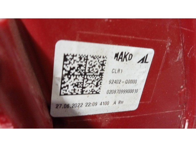 Recambio de piloto trasero derecho para hyundai i20 klass referencia OEM IAM 92402Q0000  