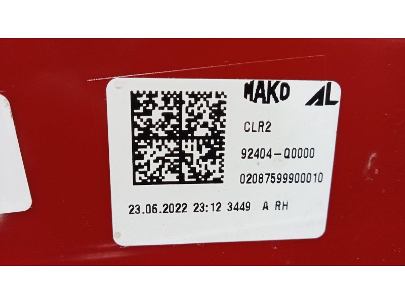 Recambio de piloto trasero derecho interior para hyundai i20 klass referencia OEM IAM 92404Q0000  