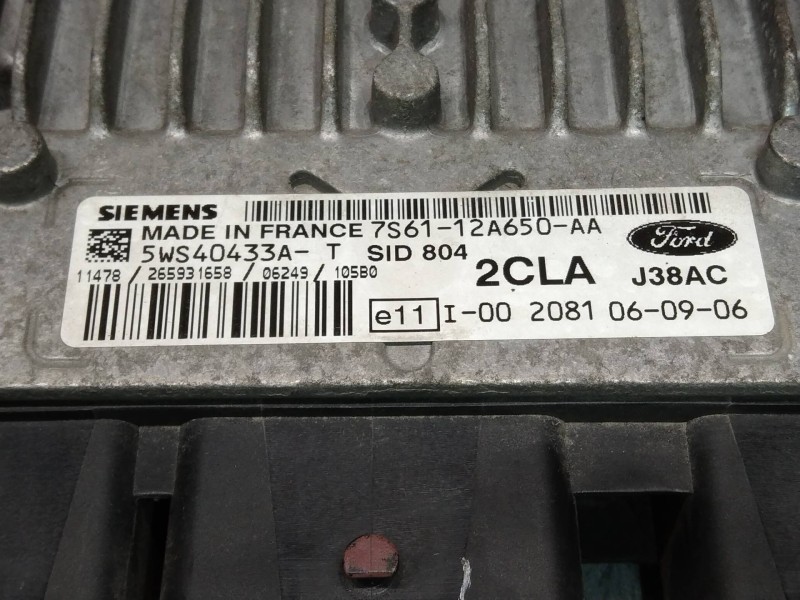 Recambio de centralita motor uce para ford fiesta (cbk) fun referencia OEM IAM 5WS40433AT 7S6112A650AA 2CLA J38AC SID804