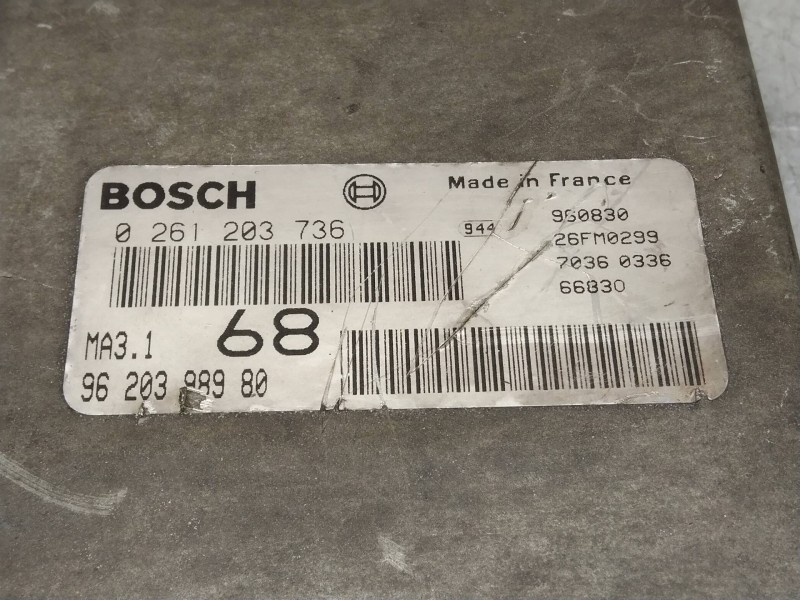 Recambio de centralita motor uce para peugeot 106 (s2) kid referencia OEM IAM 0261203736 9620398980 MA3168