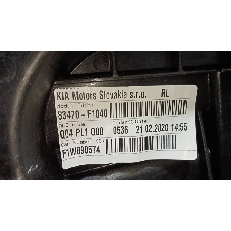 Recambio de elevalunas trasero izquierdo para kia sportage concept 2wd referencia OEM IAM 83470F1040  