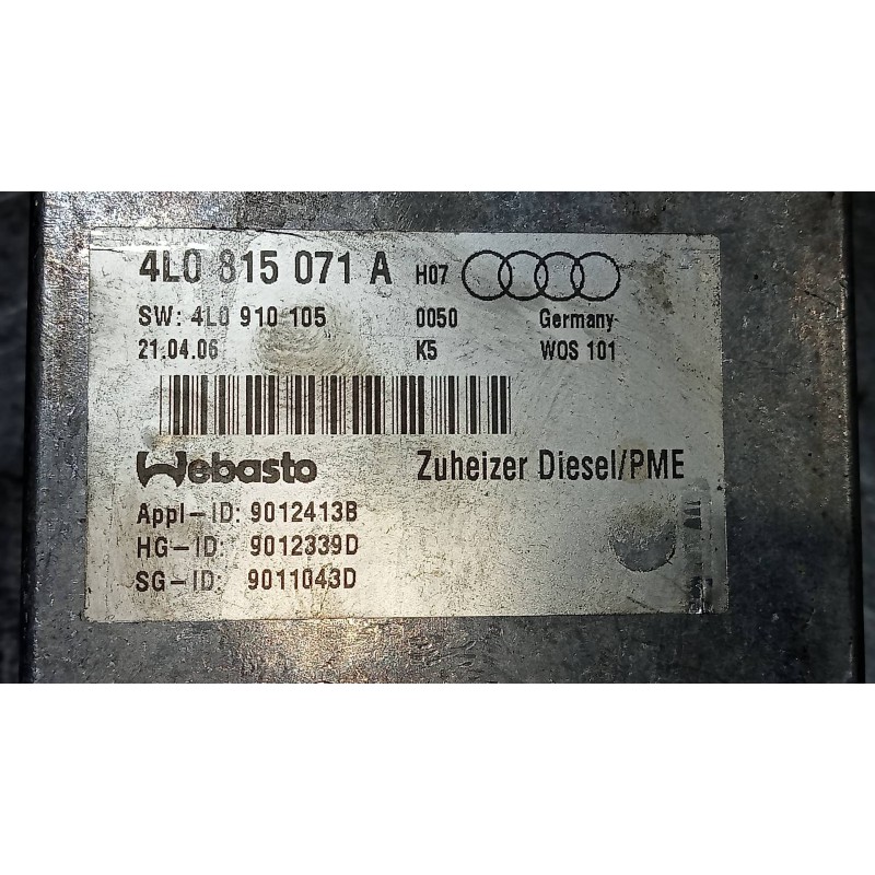 Recambio de calefaccion entera normal para audi q7 (4l) 3.0 tdi referencia OEM IAM  CALEFACCION AUTONOMA WEBASTO