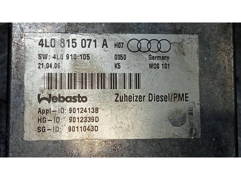 Recambio de calefaccion entera normal para audi q7 (4l) 3.0 tdi referencia OEM IAM  CALEFACCION AUTONOMA WEBASTO