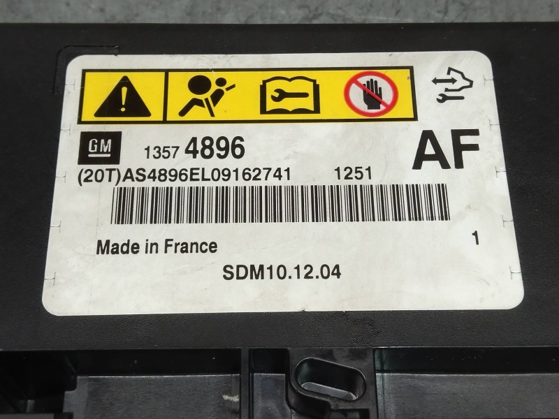 Recambio de centralita airbag para opel astra j lim. enjoy referencia OEM IAM 13574896 AF 