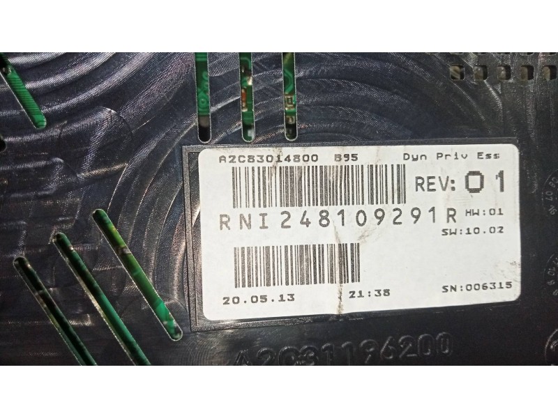 Recambio de cuadro instrumentos para renault megane iii berlina 5 p dynamique referencia OEM IAM A2C83014800 248109291R 