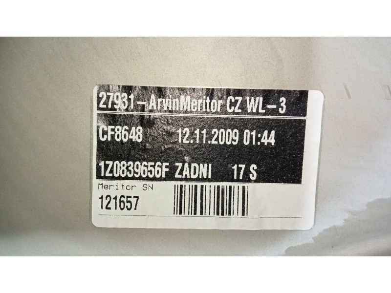 Recambio de elevalunas trasero derecho para skoda octavia combi (1z5) scout 4x4 referencia OEM IAM 1Z0839656F 5K0959704A 