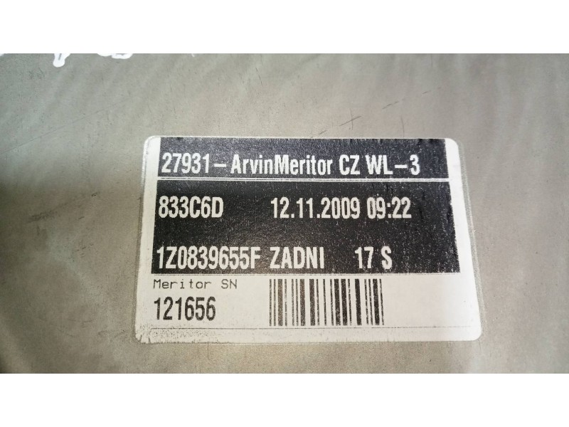 Recambio de elevalunas trasero izquierdo para skoda octavia combi (1z5) scout 4x4 referencia OEM IAM 1Z0839655F 5K0959703A 