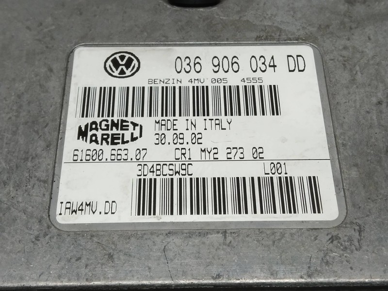 Recambio de centralita motor uce para volkswagen polo (9n1) highline referencia OEM IAM IAW4MVDD 036906034DD 6160066307