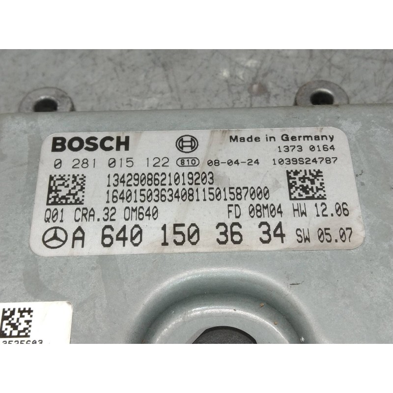 Recambio de centralita motor uce para mercedes clase a (w169) a 180 cdi (169.007) referencia OEM IAM 0281015122 A6401503634 Q01 