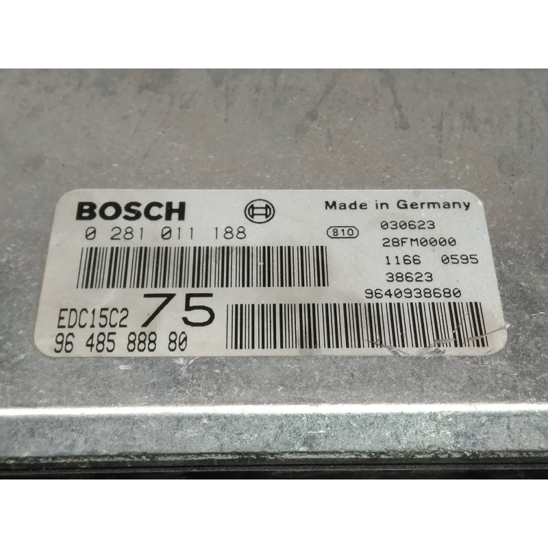 Recambio de centralita motor uce para peugeot 206 berlina xs clim referencia OEM IAM 0281011188 9648588880 EDC15C2 75