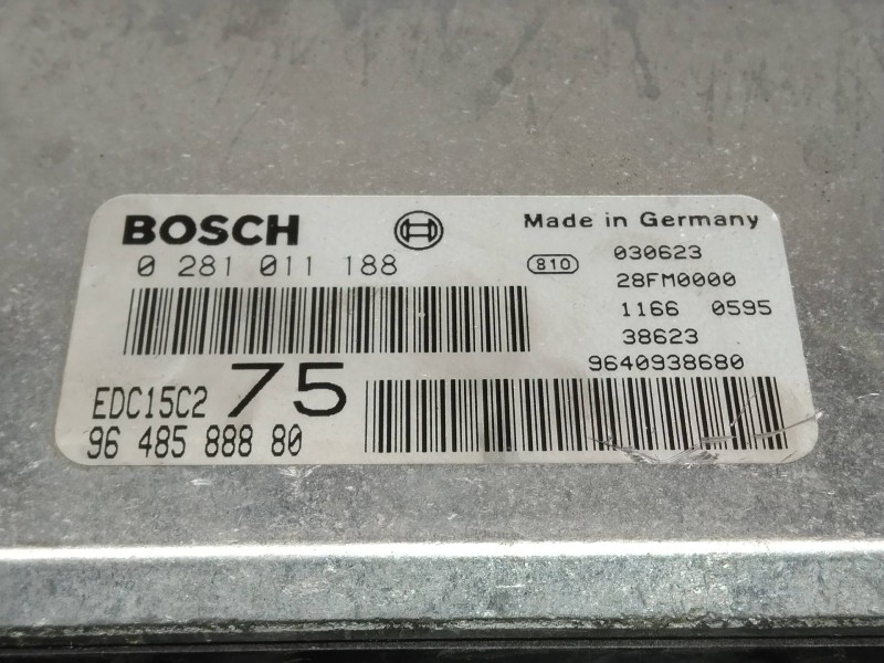 Recambio de centralita motor uce para peugeot 206 berlina xs clim referencia OEM IAM 0281011188 9648588880 EDC15C2 75