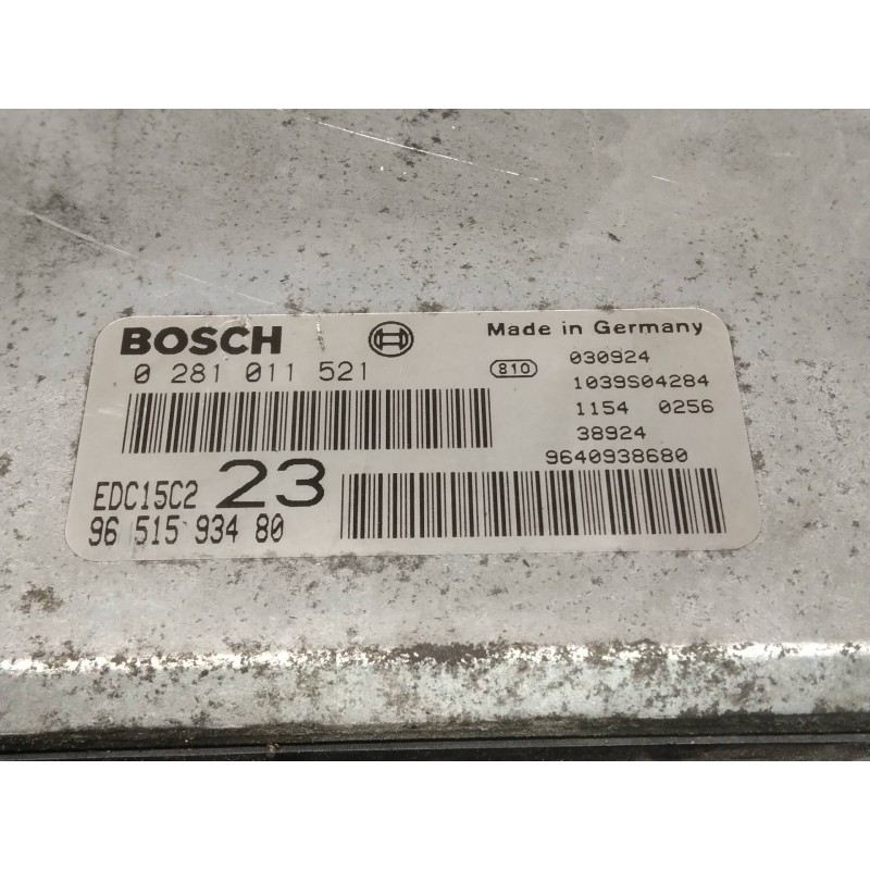 Recambio de centralita motor uce para citroen xsara picasso 2.0 hdi vivace referencia OEM IAM 0281011521 9651593480 EDC15C2 23