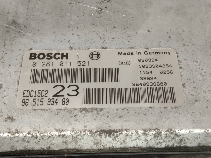 Recambio de centralita motor uce para citroen xsara picasso 2.0 hdi vivace referencia OEM IAM 0281011521 9651593480 EDC15C2 23