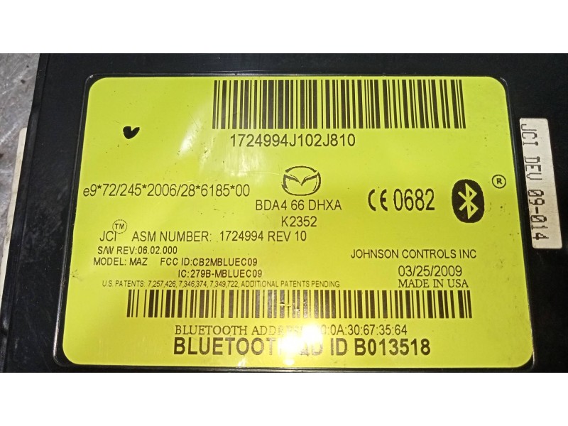 Recambio de modulo electronico para mazda 3 lim. (bl) 2.2 turbodiesel cat referencia OEM IAM BDA466DHXA  