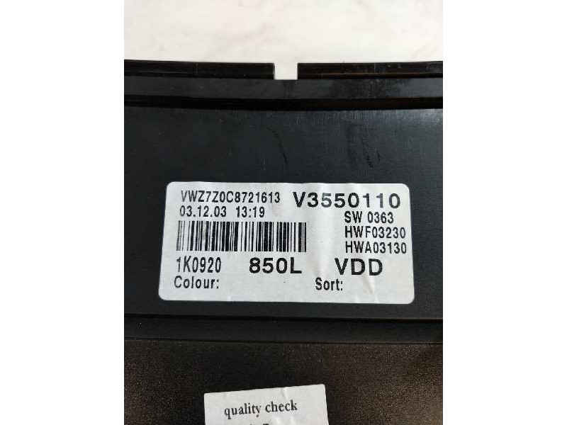 Recambio de cuadro instrumentos para volkswagen golf v berlina (1k1) 1.9 tdi referencia OEM IAM 1K0920850L 110080246025 