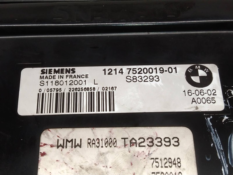 Recambio de centralita motor uce para mini mini (r50,r53) one referencia OEM IAM S118012001L 1214752001901 S83293