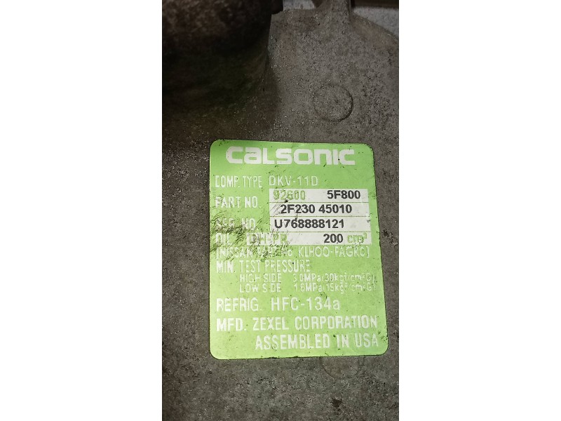 Recambio de compresor aire acondicionado para nissan micra (k11) gx (1996) referencia OEM IAM 926005F800 2F23045010 