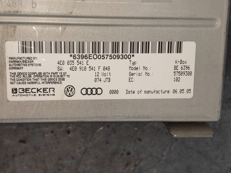 Recambio de modulo electronico para audi a8 (4e2) 4.2 quattro referencia OEM IAM 4E0035541E  
